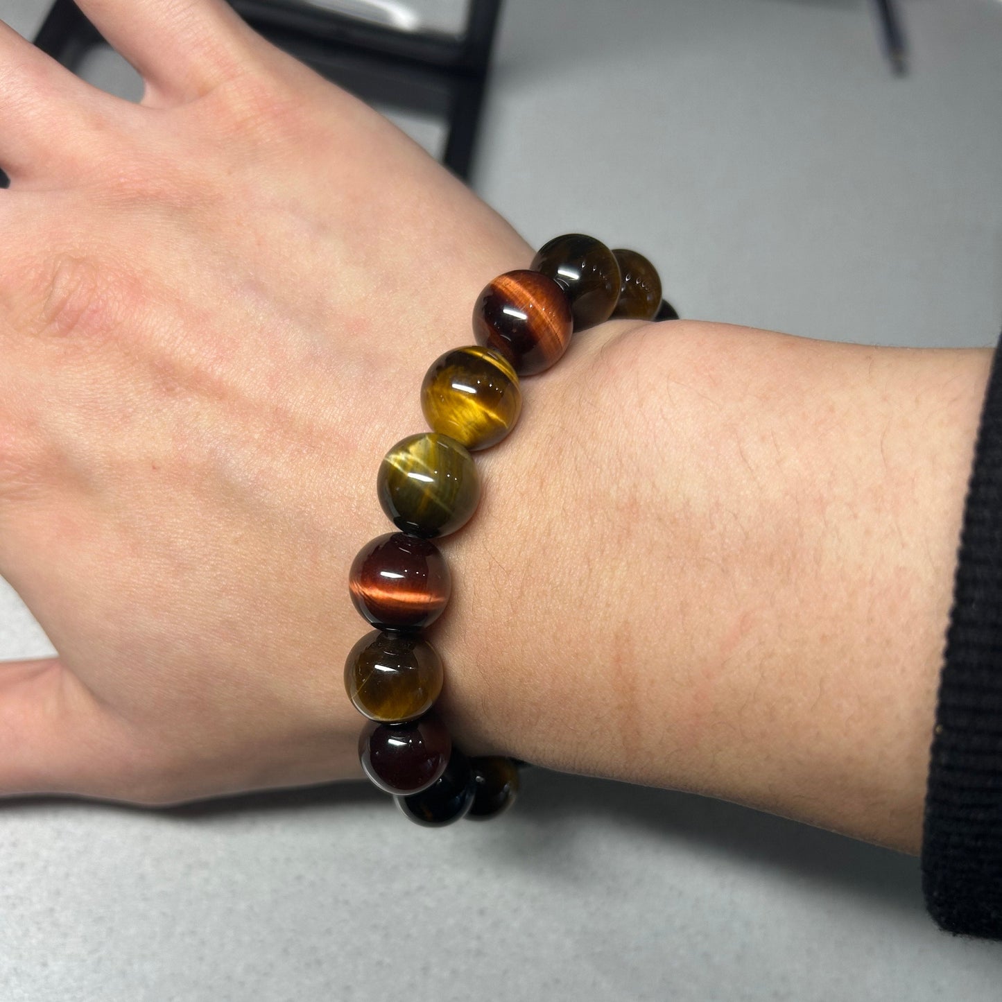 Trinity Tiger’s Eye Guardian Bracelet For Man