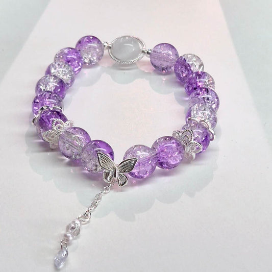 Aurora Violet Butterfly Whisper Bracelet 10mm